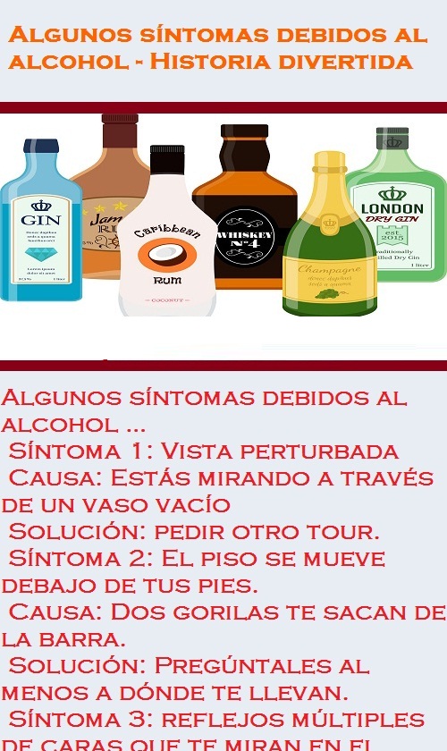 Algunos síntomas debidos al alcohol - Historia divertida