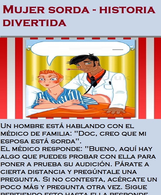 Mujer sorda - historia divertida