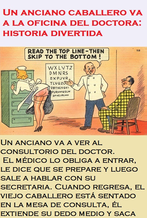 Un anciano caballero va a la oficina del doctor historia divertida