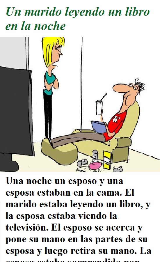 Un marido leyendo un libro en la noche