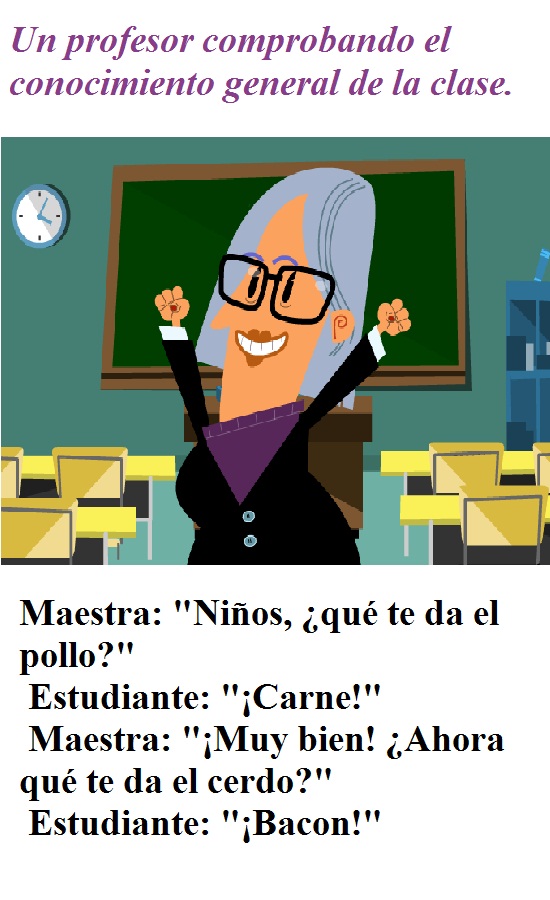 Un profesor comprobando el conocimiento general de la clase.