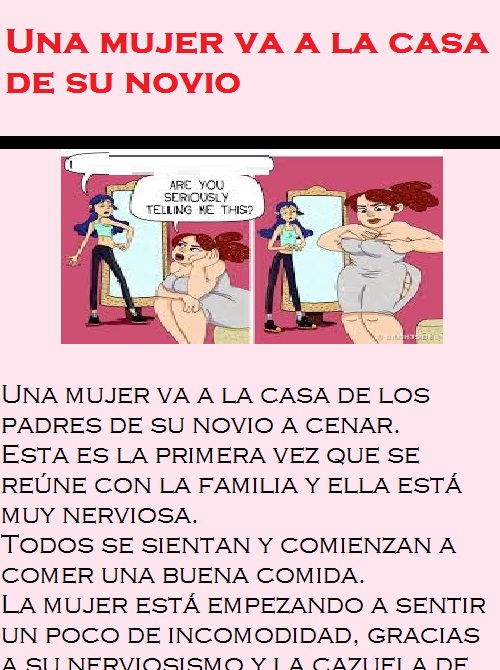 Una mujer va a la casa de su novio