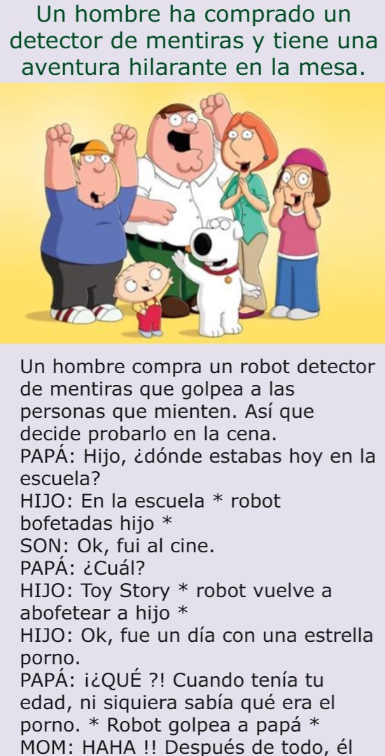 Un hombre ha comprado un detector de mentiras y tiene una aventura hilarante en la mesa.