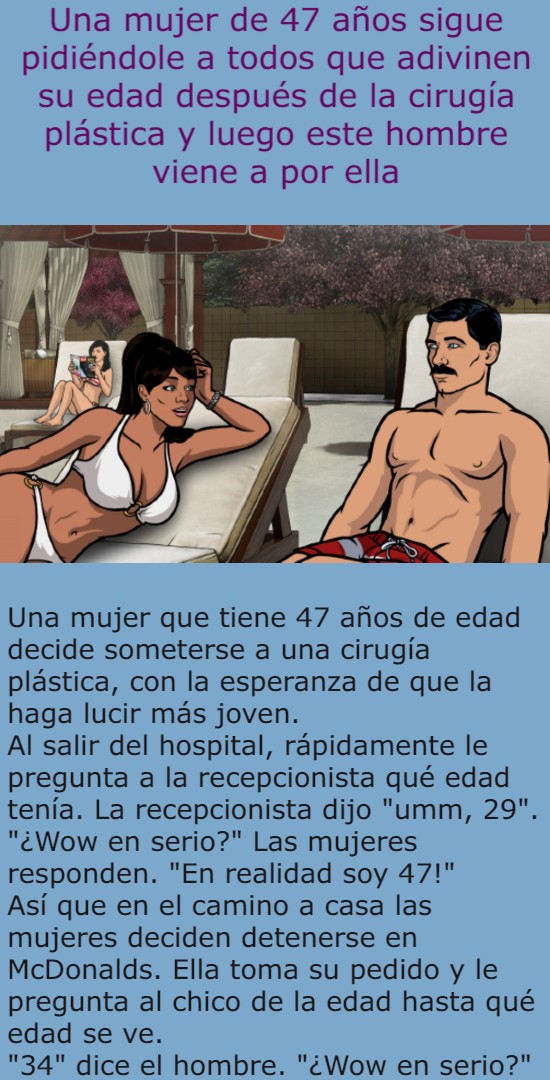 Una mujer de 47 años sigue pidiéndole a todos que adivinen su edad después de la cirugía plástica y luego este hombre viene a por ella