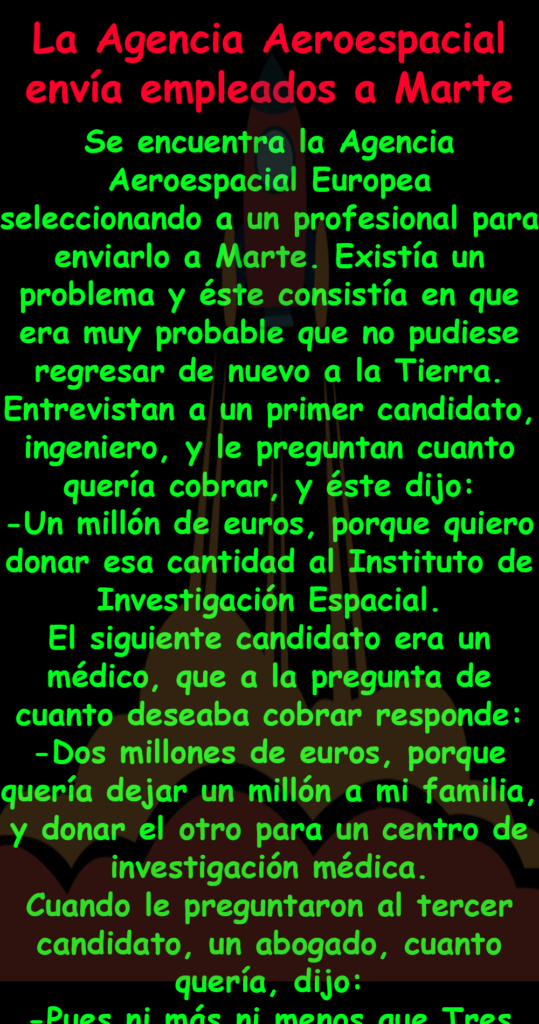 La Agencia Aeroespacial envía empleados a Marte
