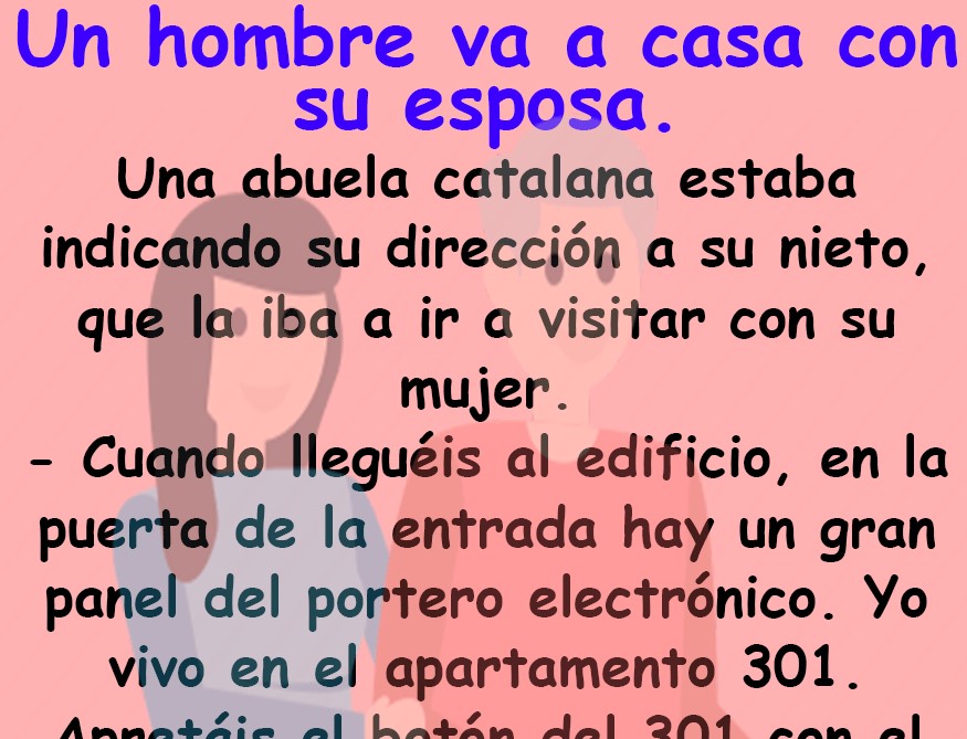 Un hombre va a casa con su esposa