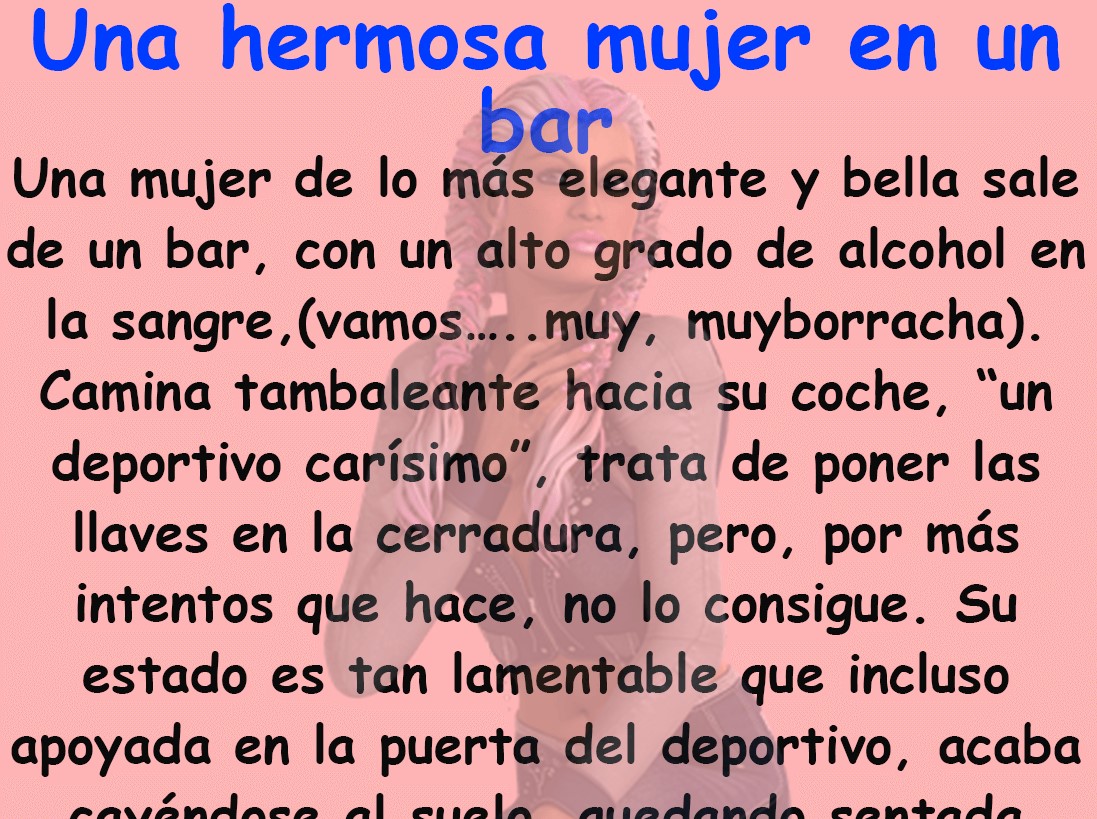 Una hermosa mujer en un bar