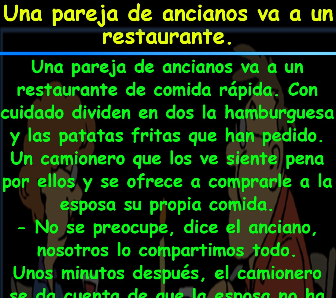 Una pareja de ancianos va a un restaurante