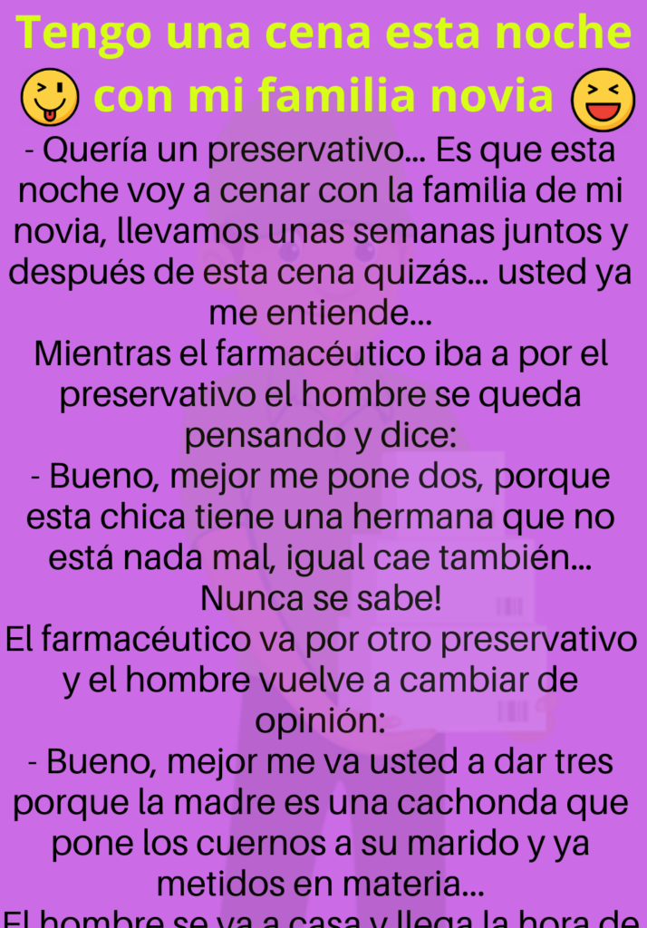 Tengo una cena esta noche con mi familia novia