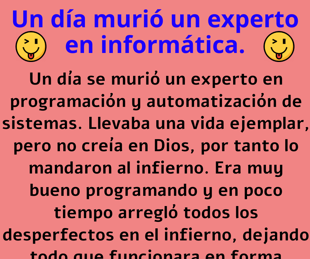 Un día murió un experto en informática.