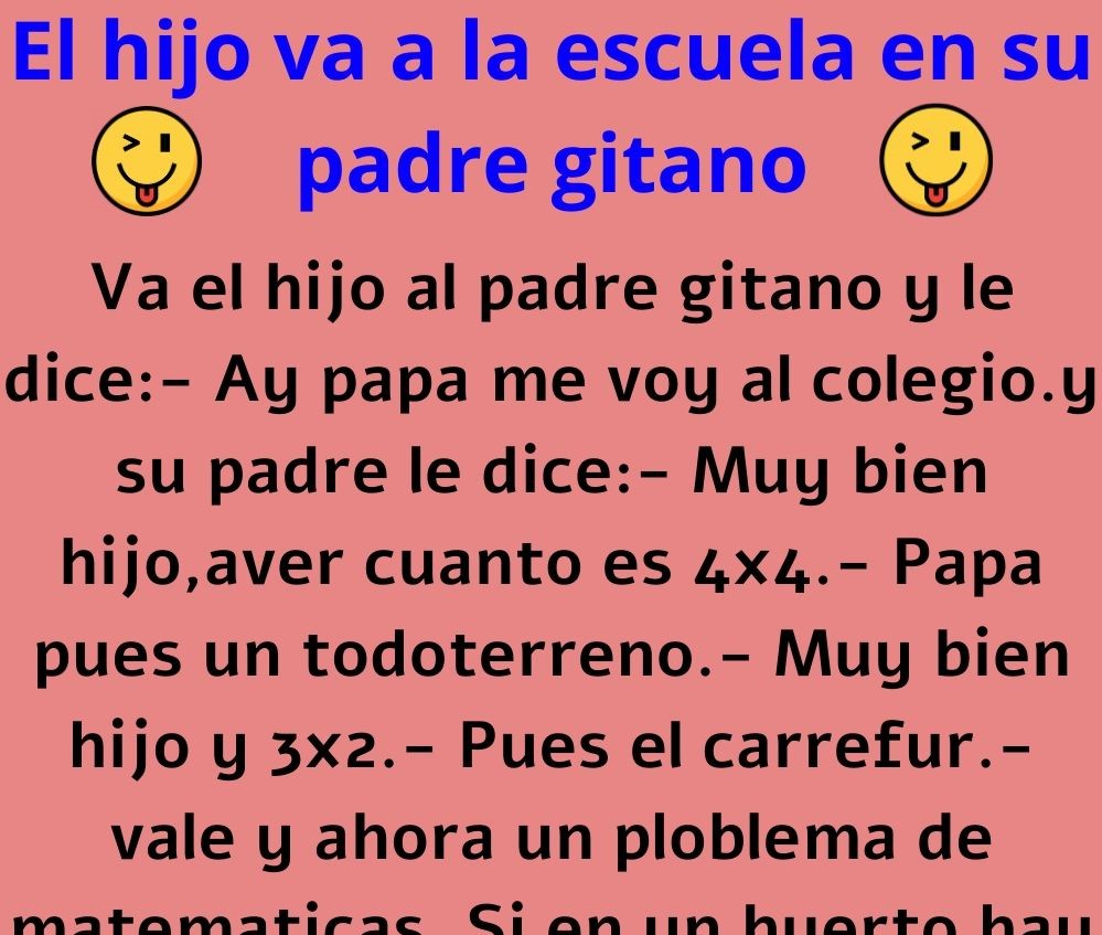 El hijo va a la escuela en su padre gitano