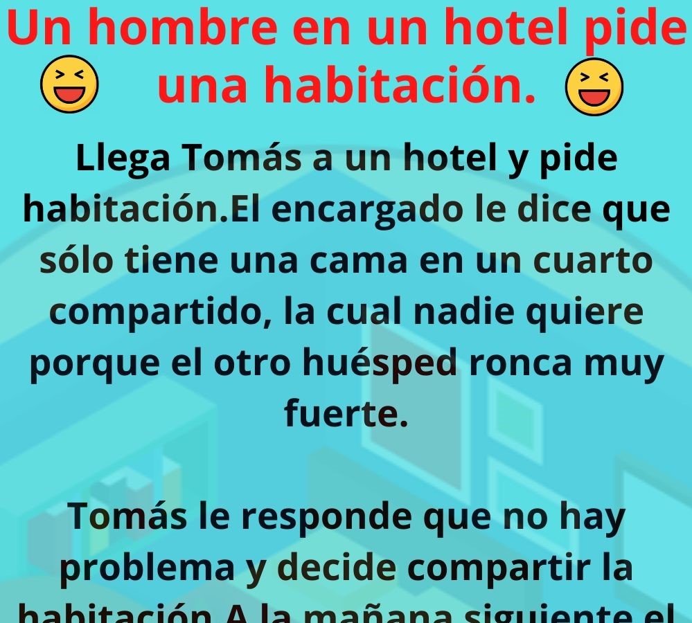 Un hombre en un hotel pide una habitación.