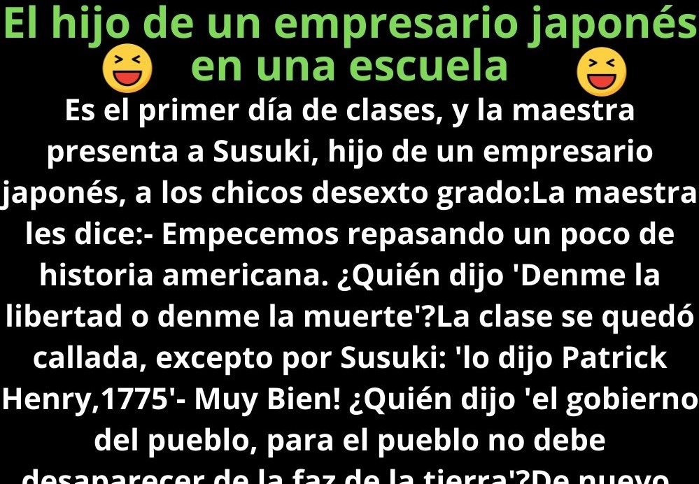 El hijo de un empresario japonés en una escuela