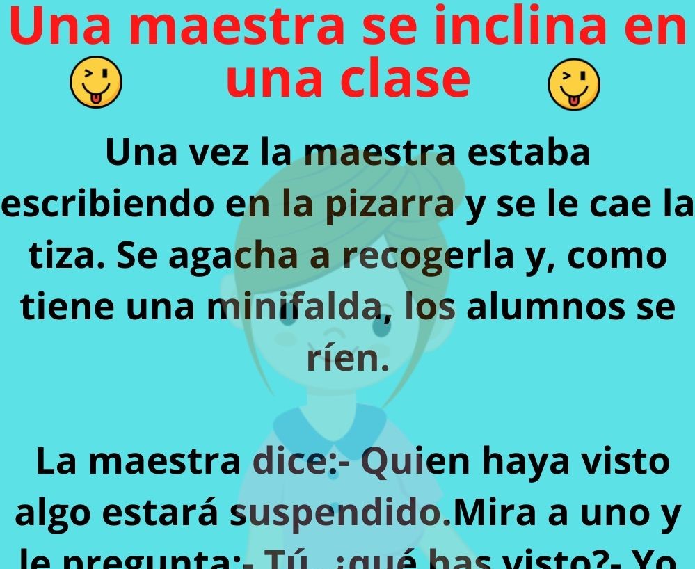 Profesora se inclina y la estudiante ve su falda