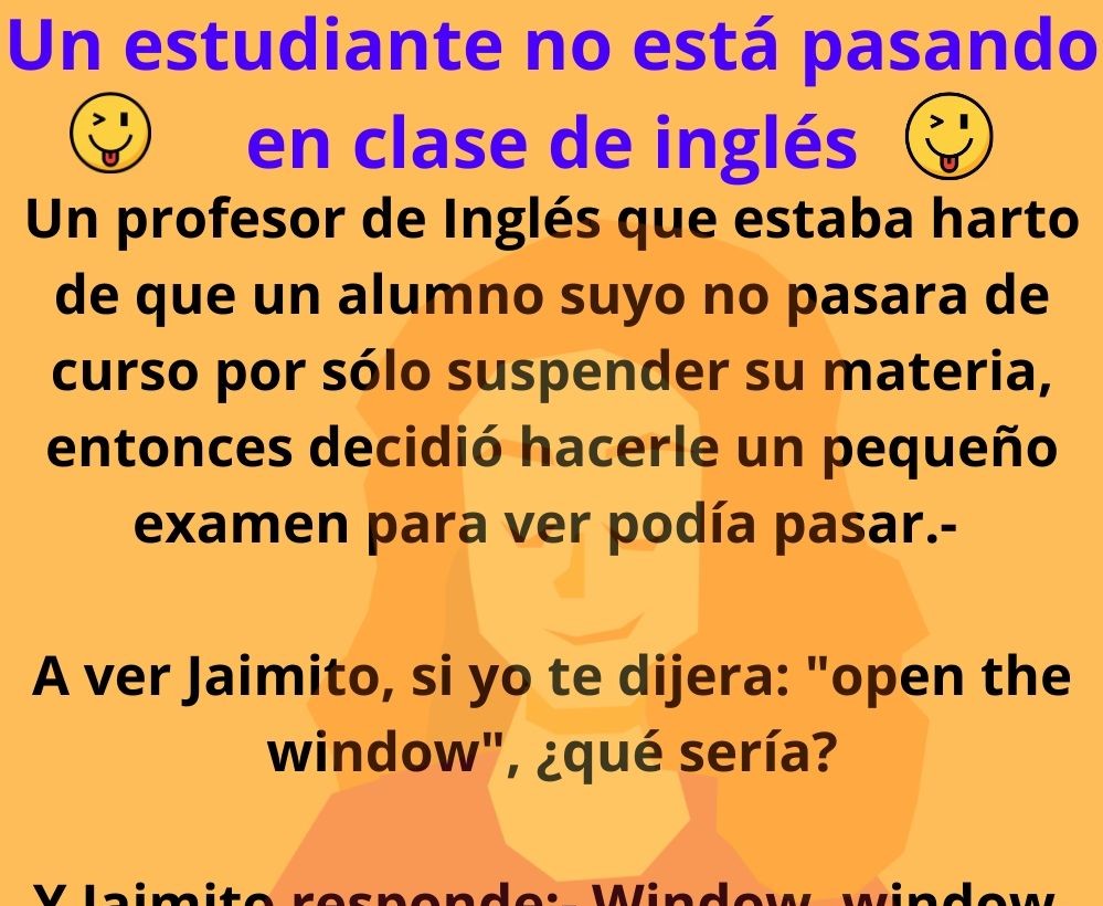 Un estudiante no está pasando en clase de inglés