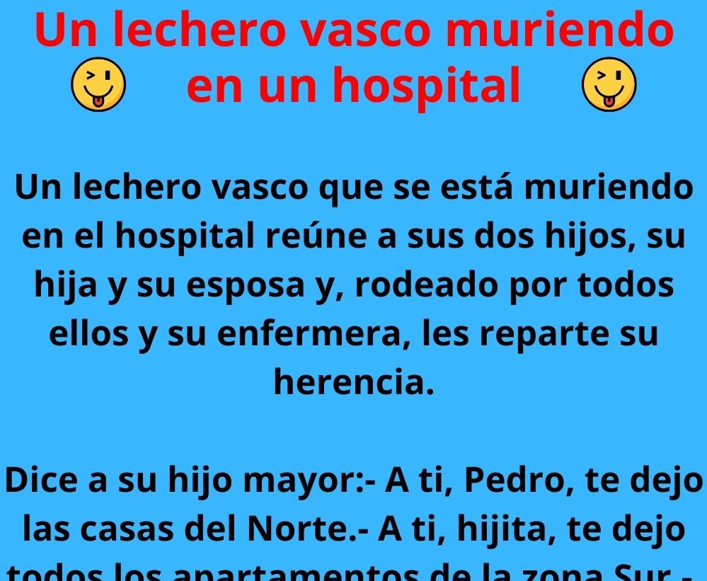 Un lechero vasco muriendo en un hospital