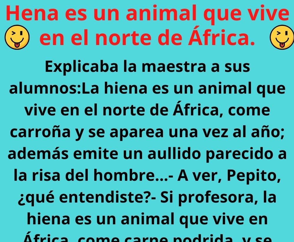 Hena es un animal que vive en el norte de África.