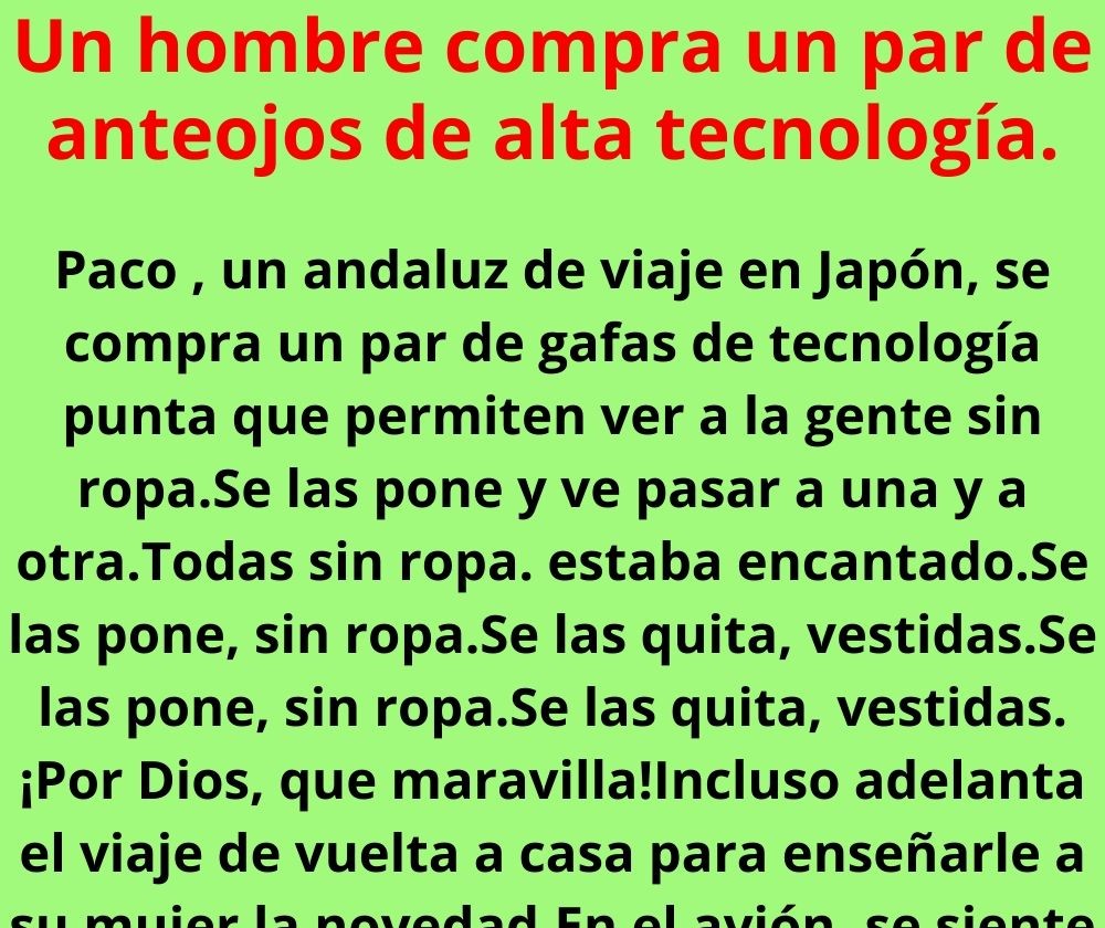 Un hombre compra un par de anteojos de alta tecnología