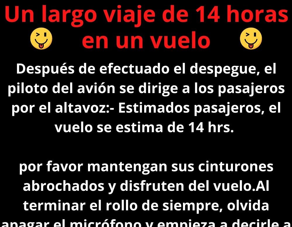 Un largo viaje de 14 horas en un vuelo