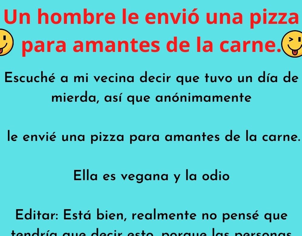 Un hombre le envió una pizza para amantes de la carne.