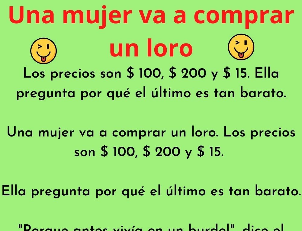 Una mujer va a comprar un loro