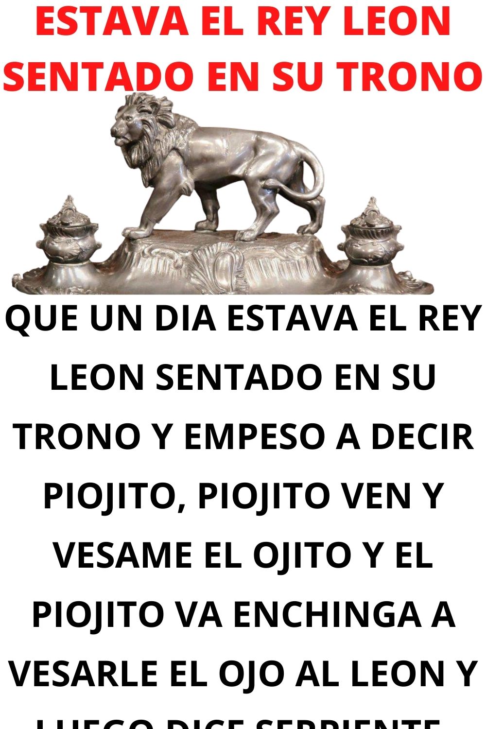 ESTAVA EL REY LEON SENTADO EN SU TRONO