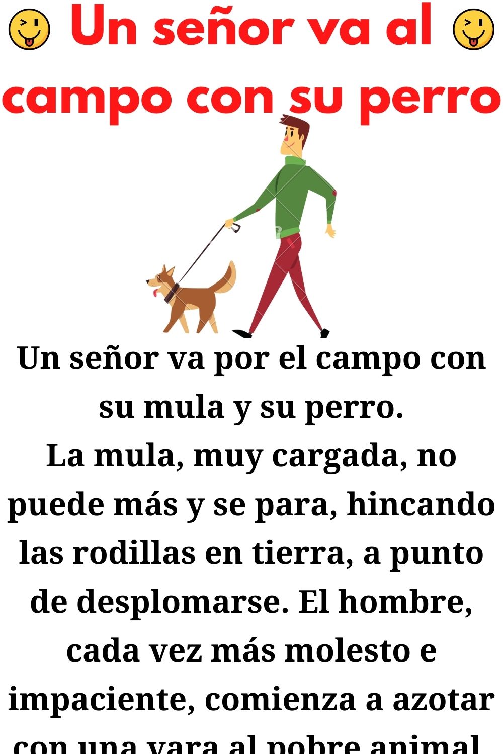 Un señor va al campo con su perro