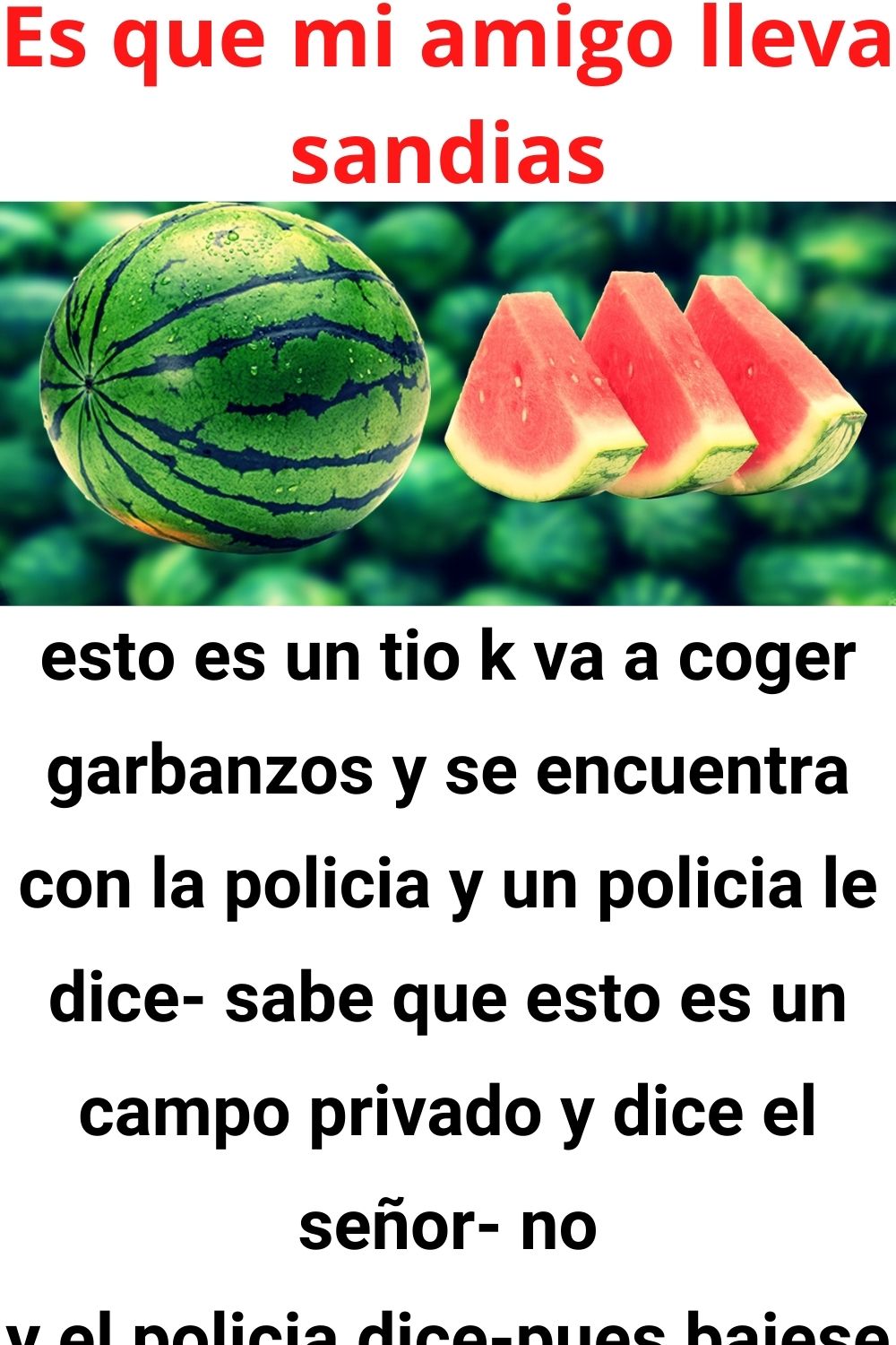 Es que mi amigo lleva sandias