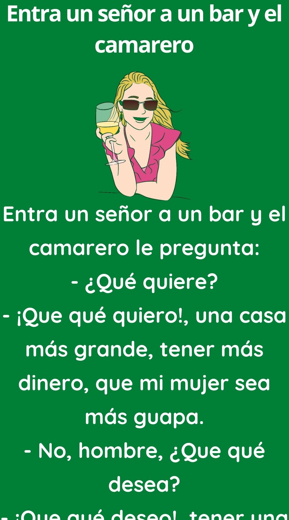 Entra un señor a un bar y el camarero