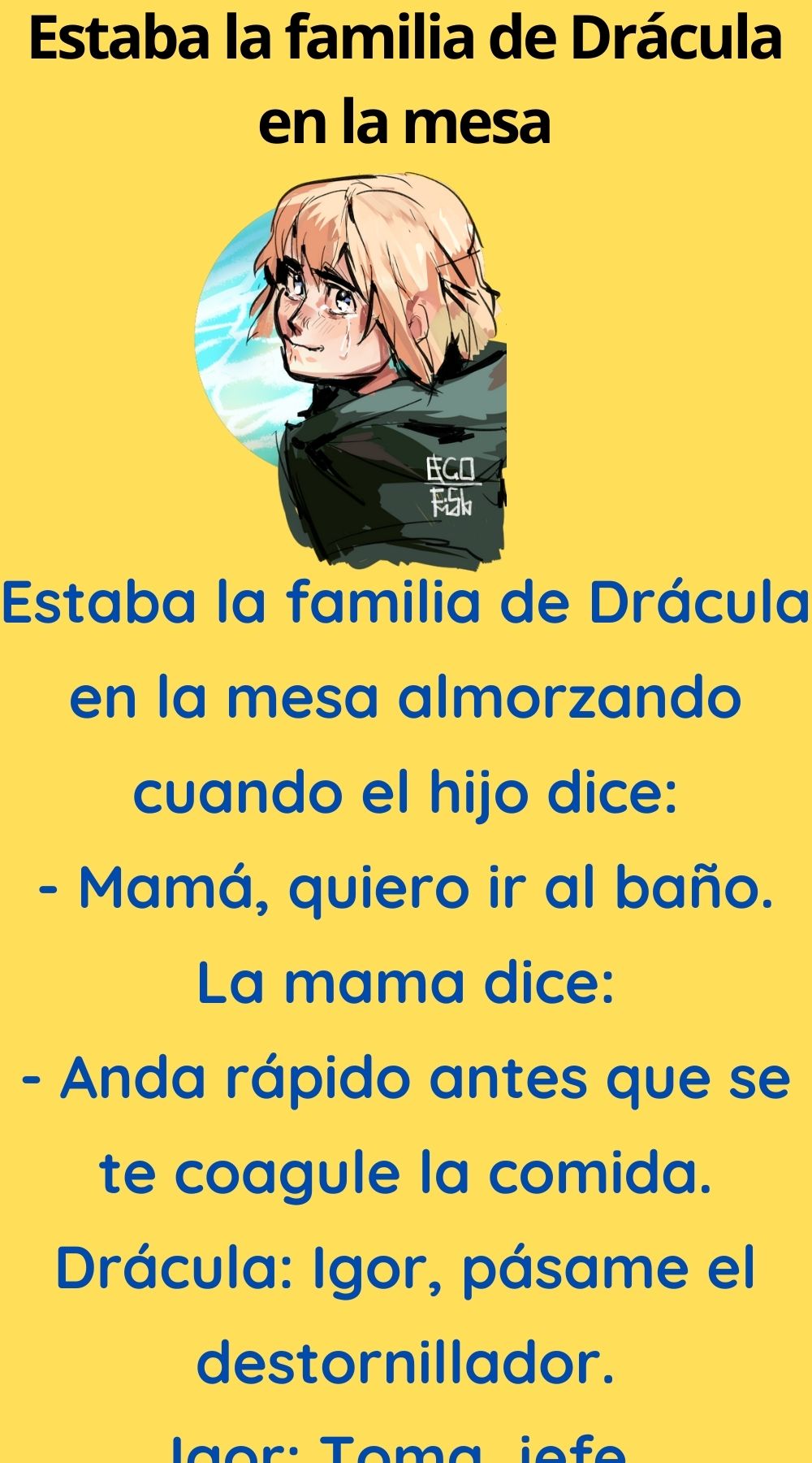 Estaba la familia de Drácula en la mesa