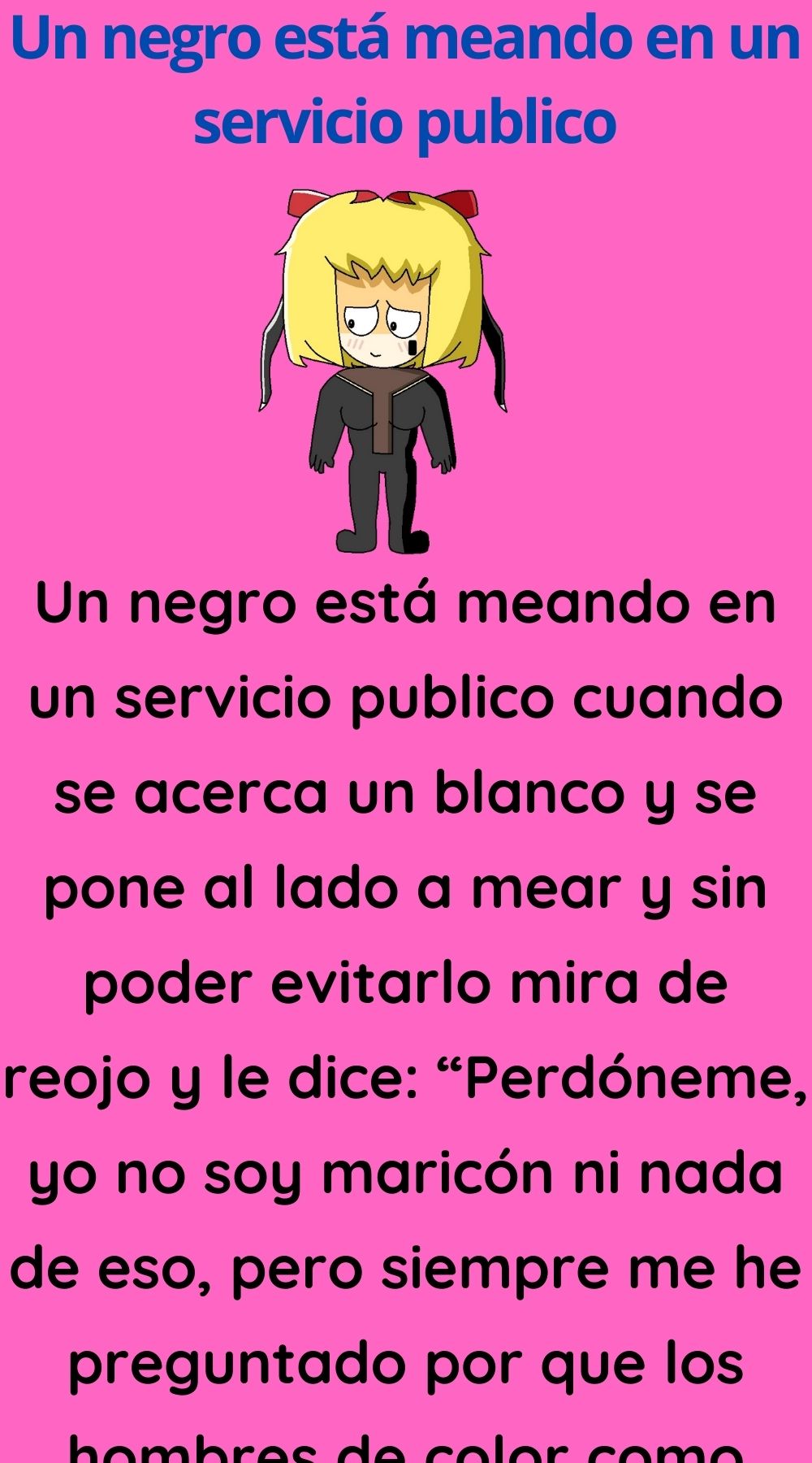 Un negro está meando en un servicio publico