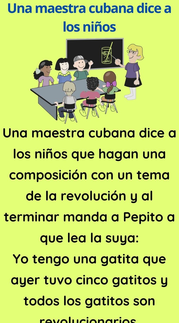 Una maestra cubana dice a los niños