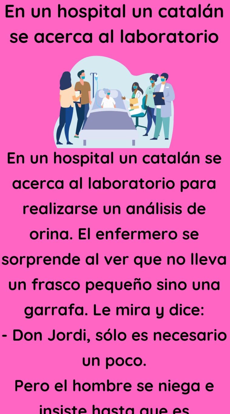En un hospital un catalán se acerca al laboratorio