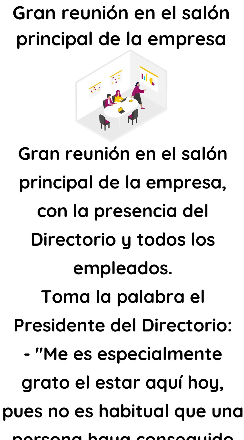 Gran reunión en el salón principal de la empresa