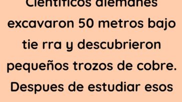 Científicos alemanes excavaron 50 metros bajo tie