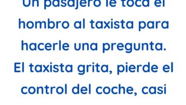 Un pasajero le toca el hombro al taxista