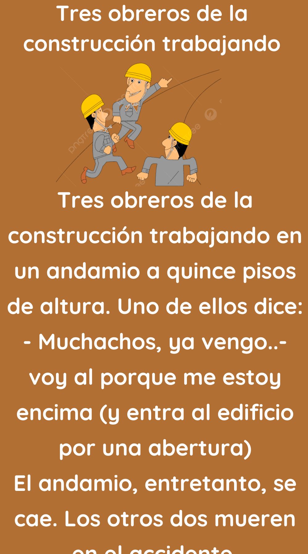 Tres obreros de la construcción trabajando