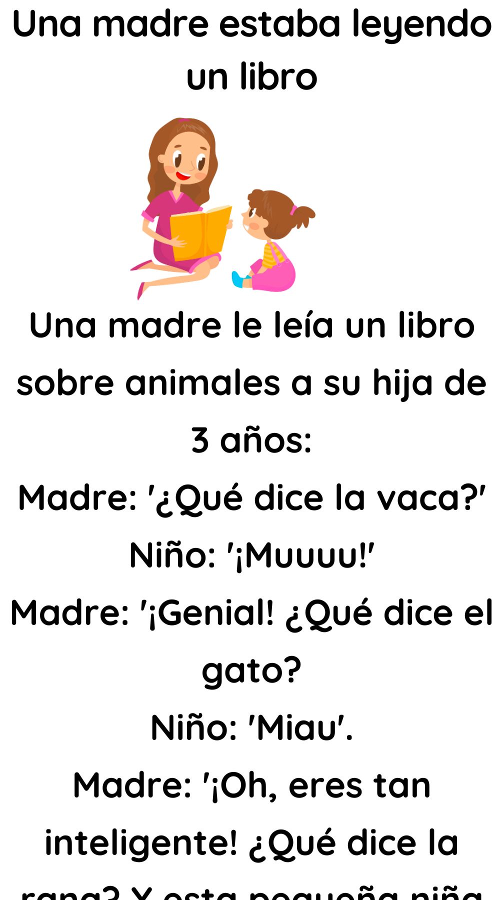 Una madre estaba leyendo un libro