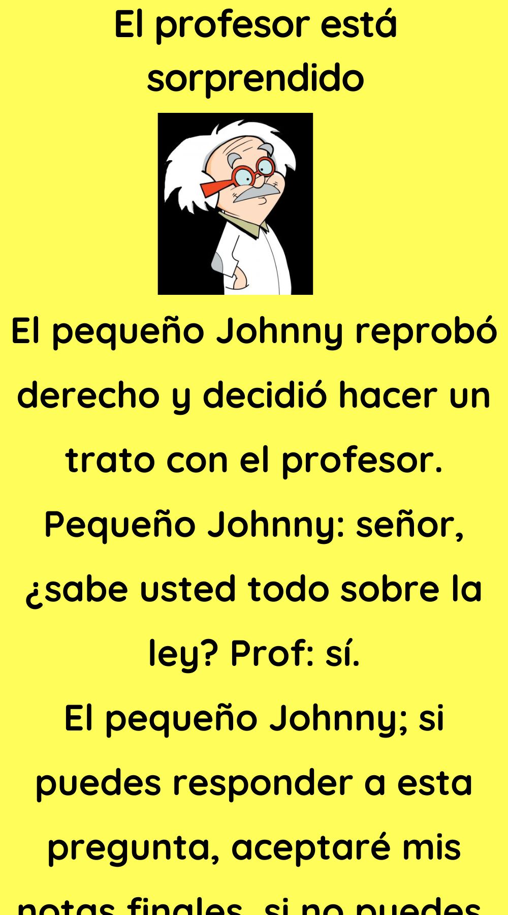 El profesor está sorprendido