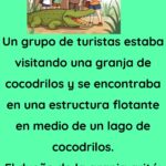 Un grupo de turistas estaba visitando una granja de cocodrilos