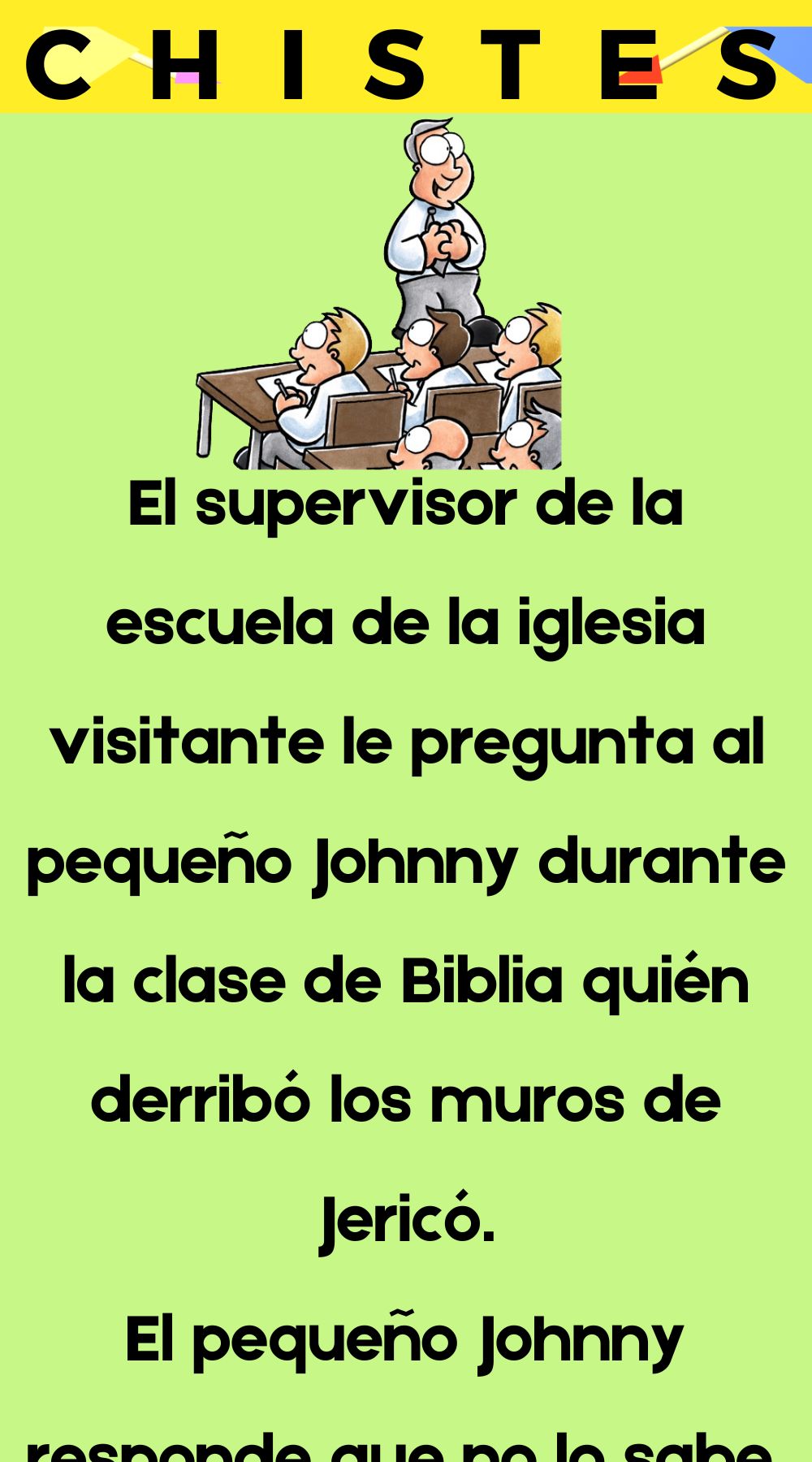 El supervisor de la escuela de la iglesia visitante pregunta