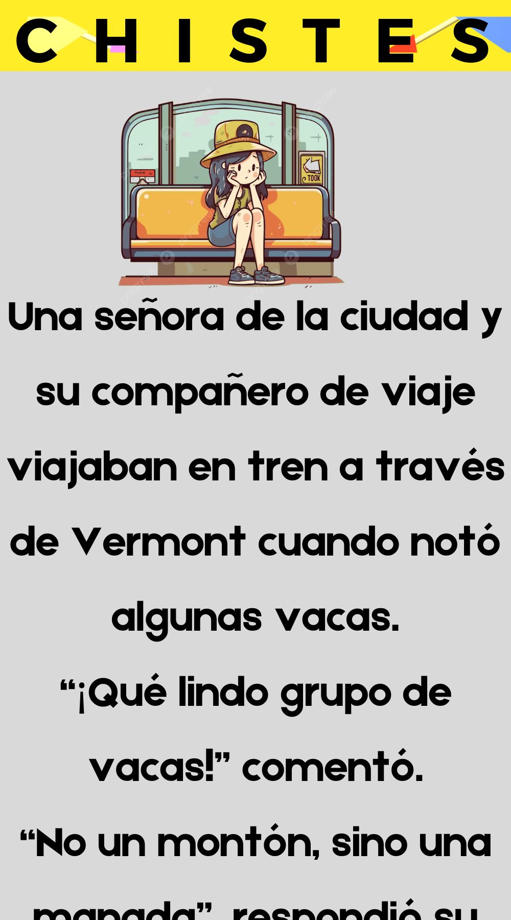 Una dama de ciudad viajando en tren
